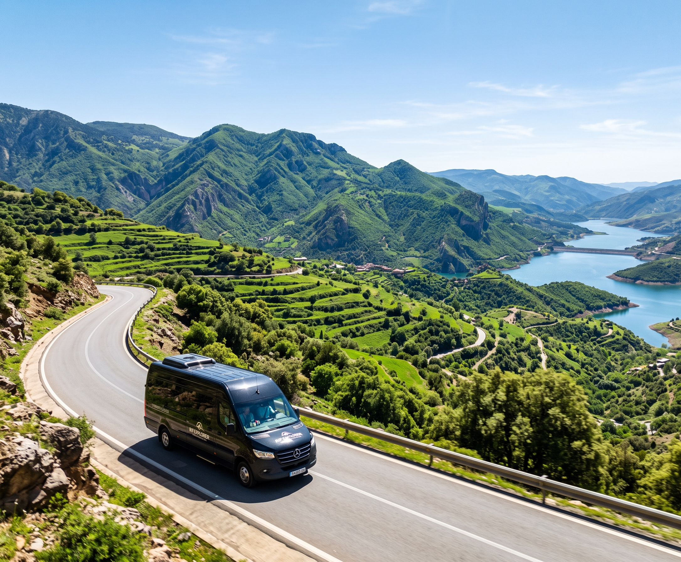 Beautiful scenic mountain drive during a Chefchaouen day trip from Fes