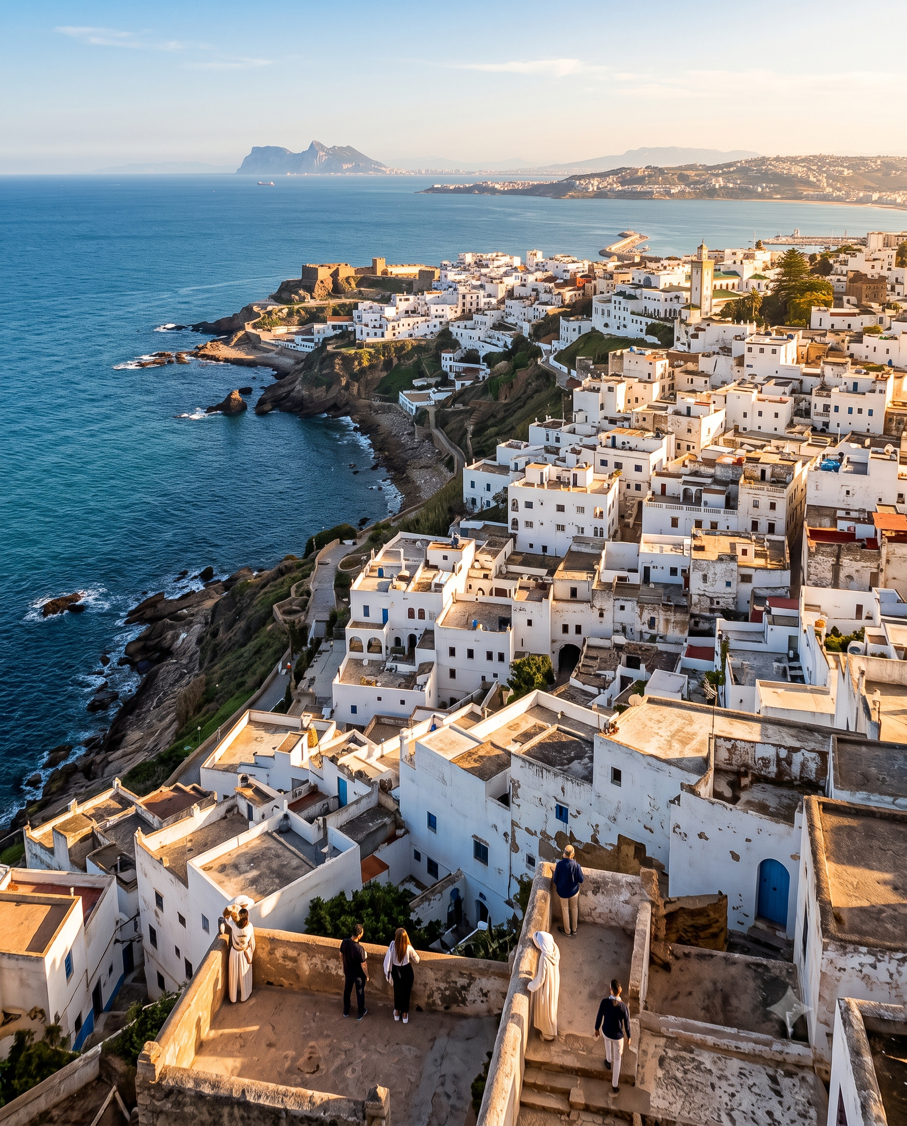 Costa de Tánger donde el océano Atlántico se encuentra con el mar Mediterráneo
