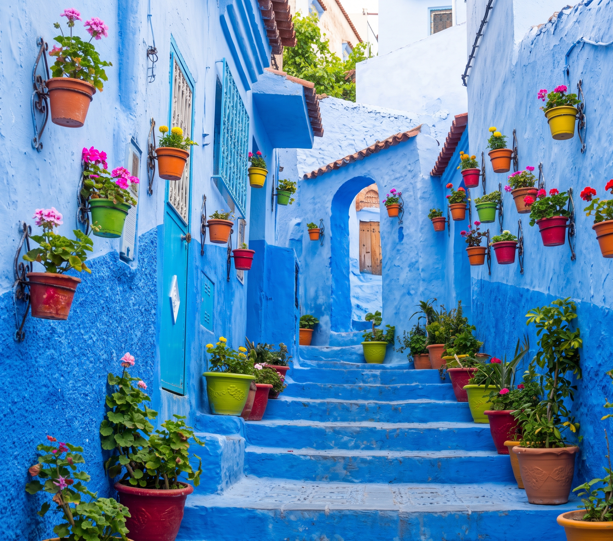 Las pintorescas calles pintadas de azul de Chefchaouen en el norte de Marruecos