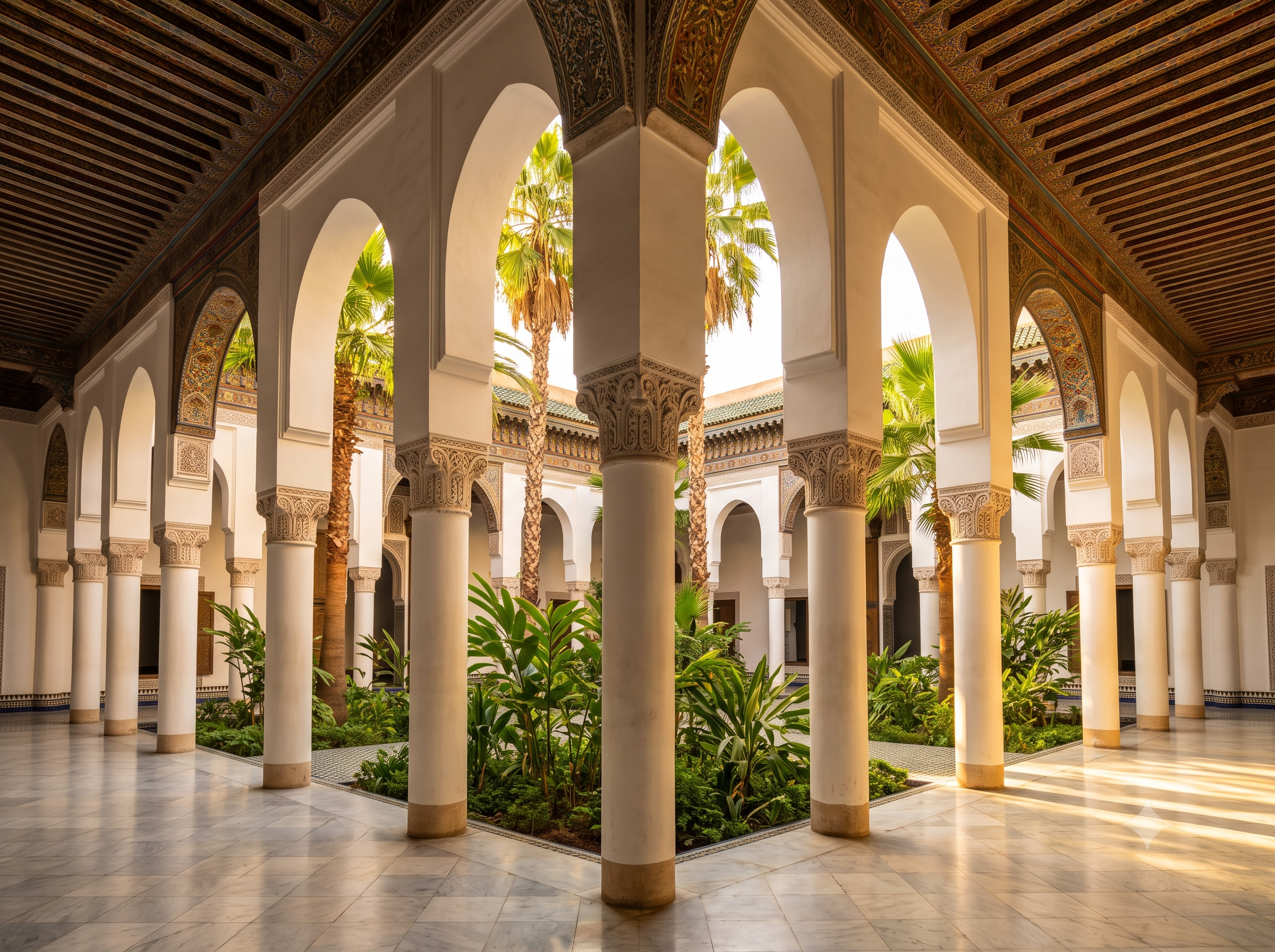 La impresionante arquitectura del Palacio de la Bahía en Marrakech