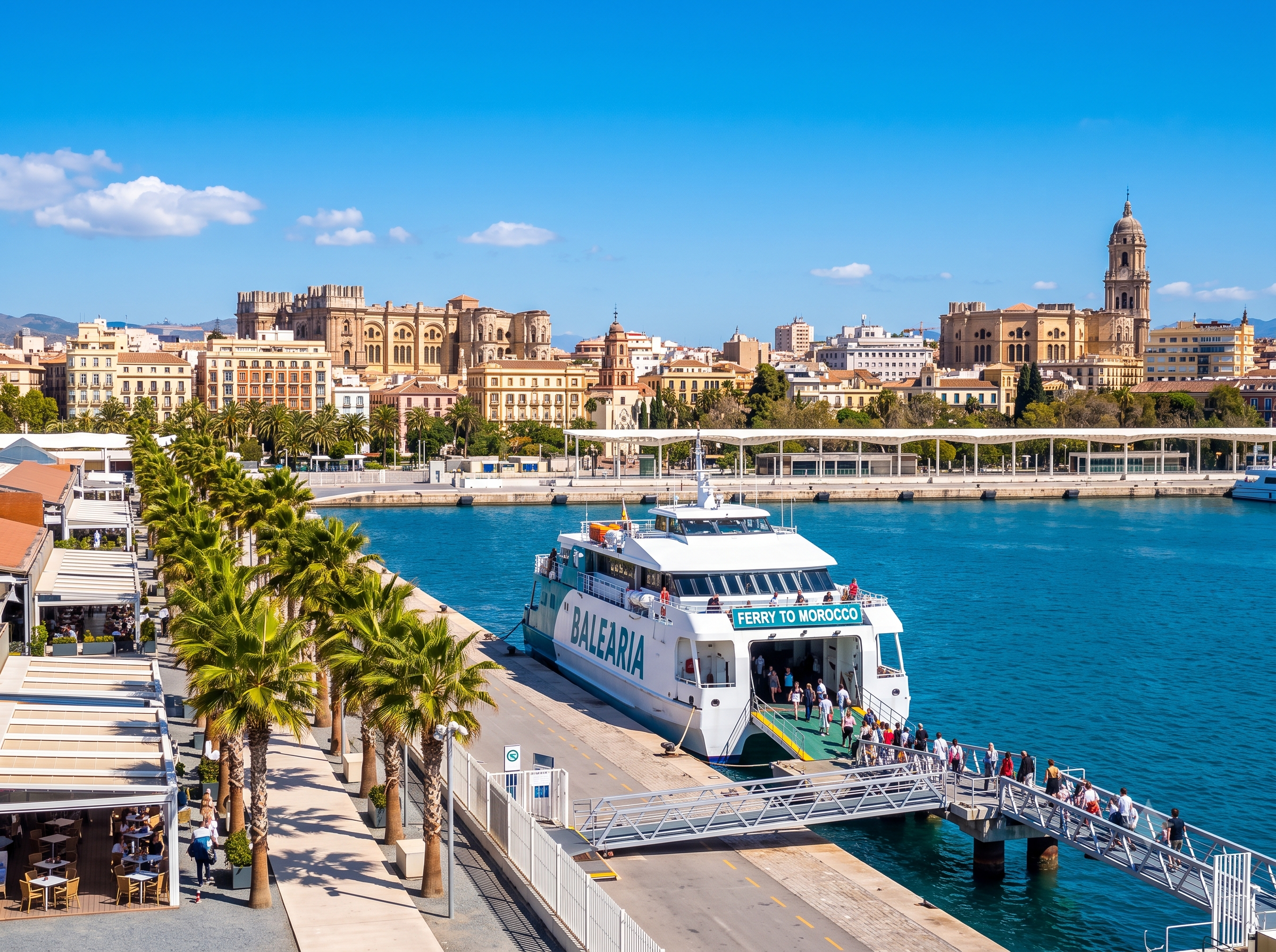 Malaga port in southern Spain
