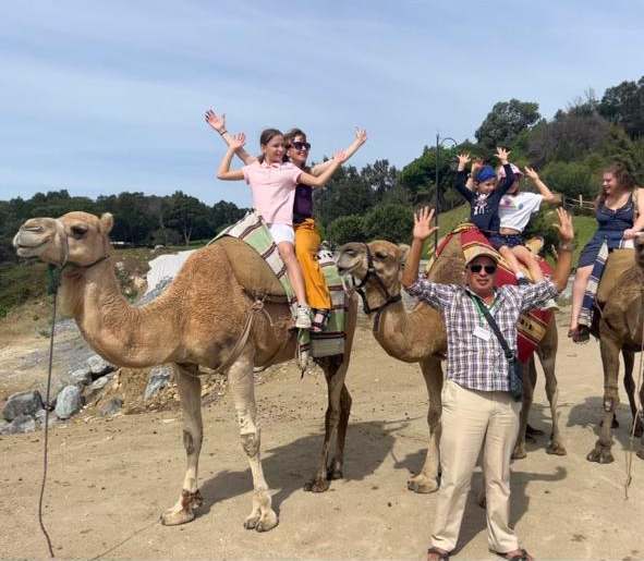 Guests on a camel ride in northern Morocco
